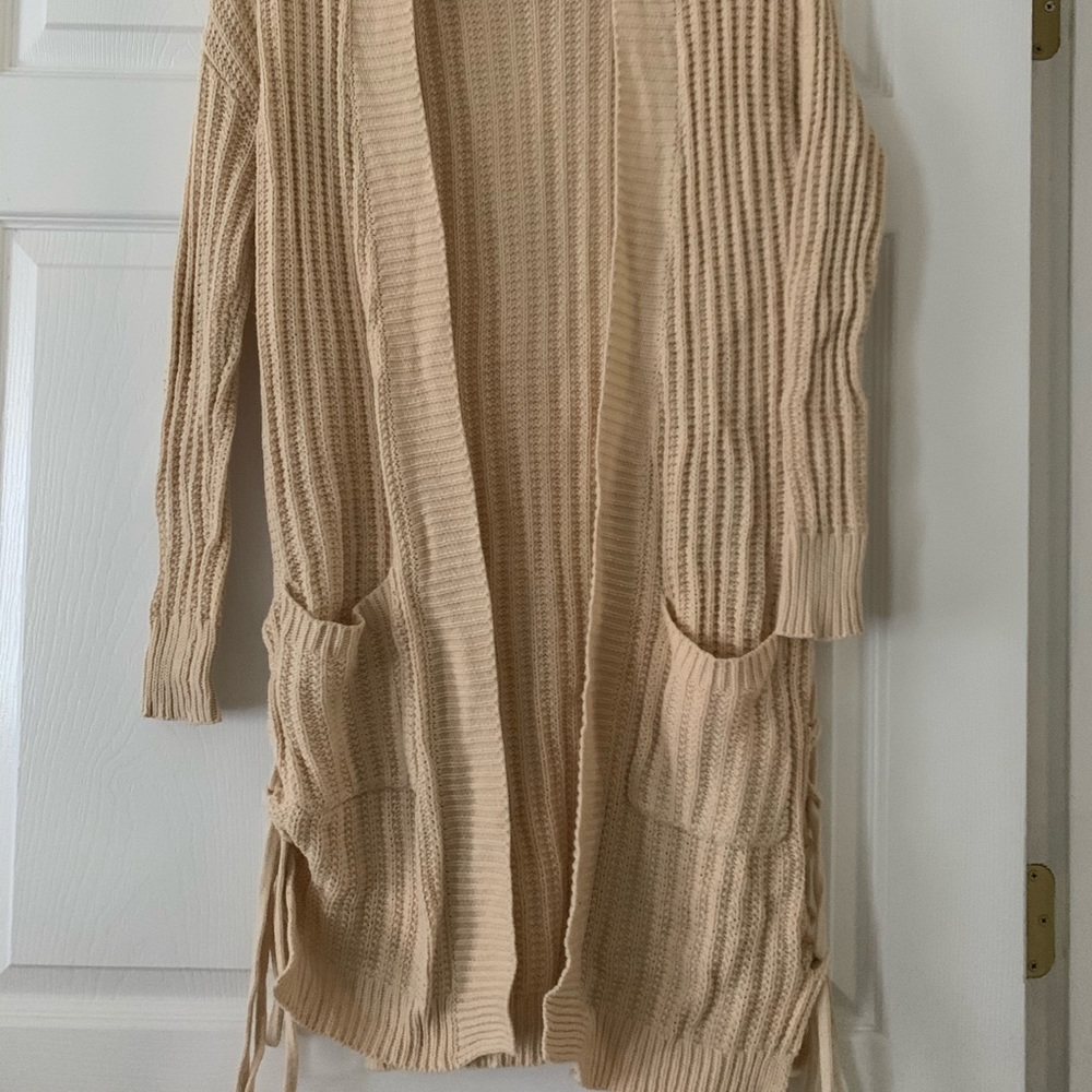Lace up side cardigan